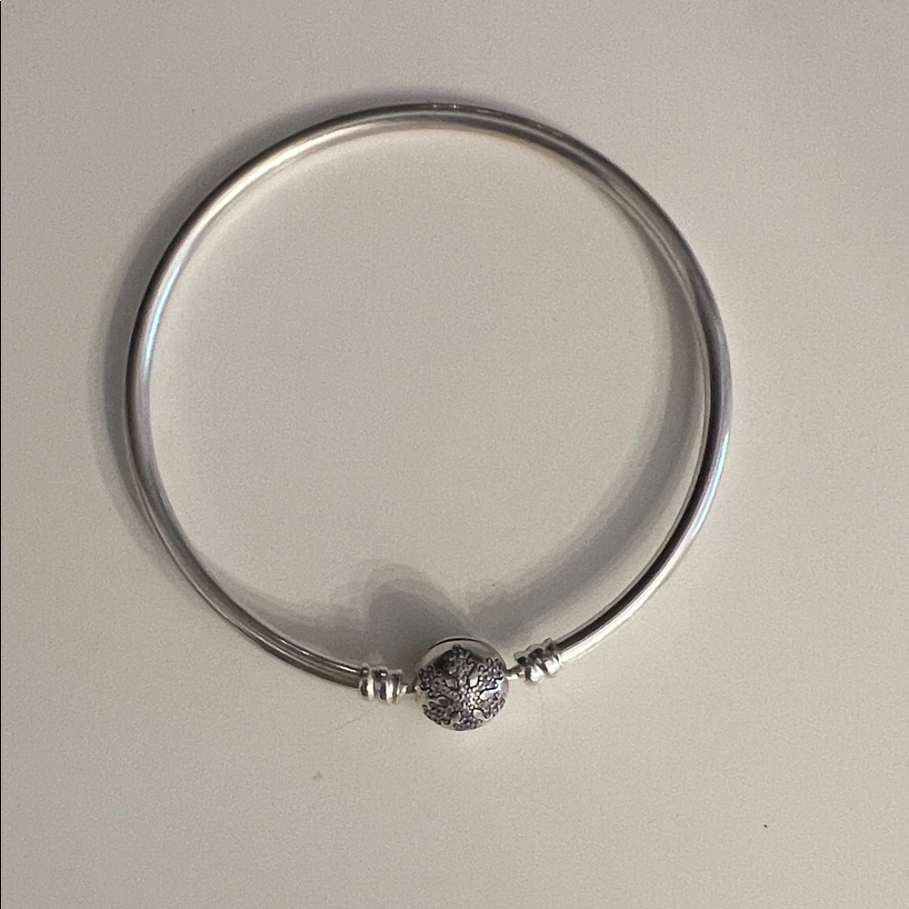 Pandora Silver Bracelet with Textured Charm